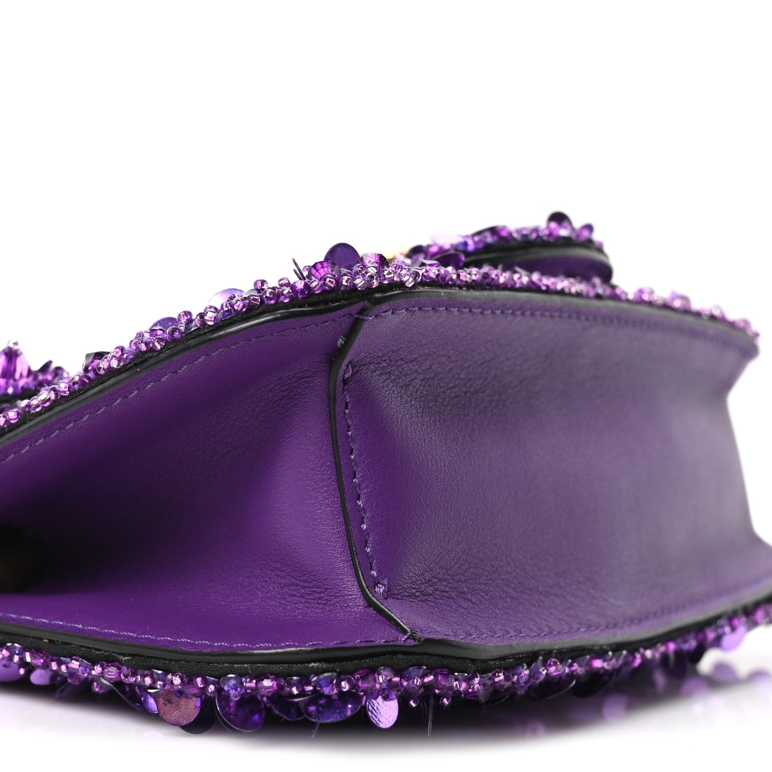 Sequin Crystal Vlogo Embroidered Small Loco Shoulder Bag Astral Purple