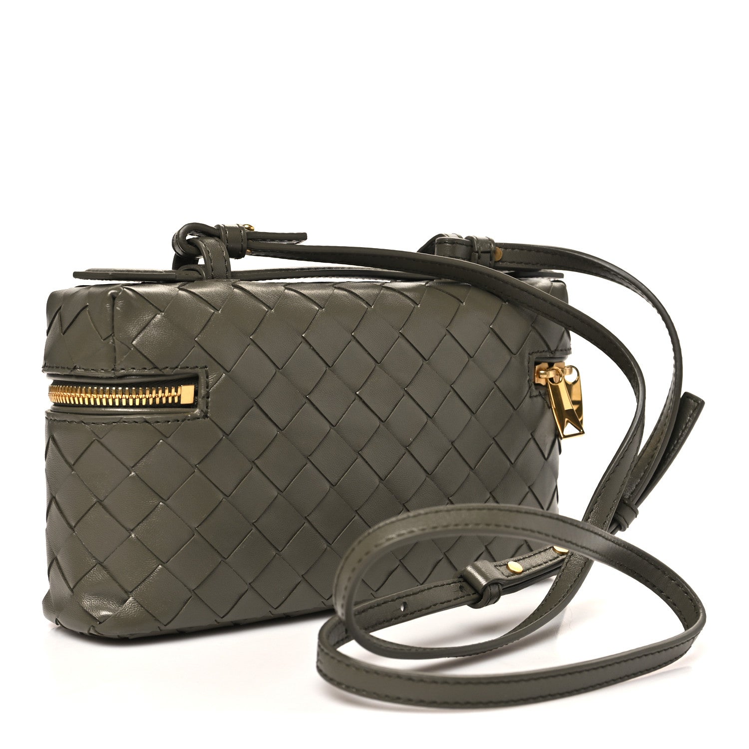 Calfskin Intrecciato Bang Bang Vanity Case Cypress