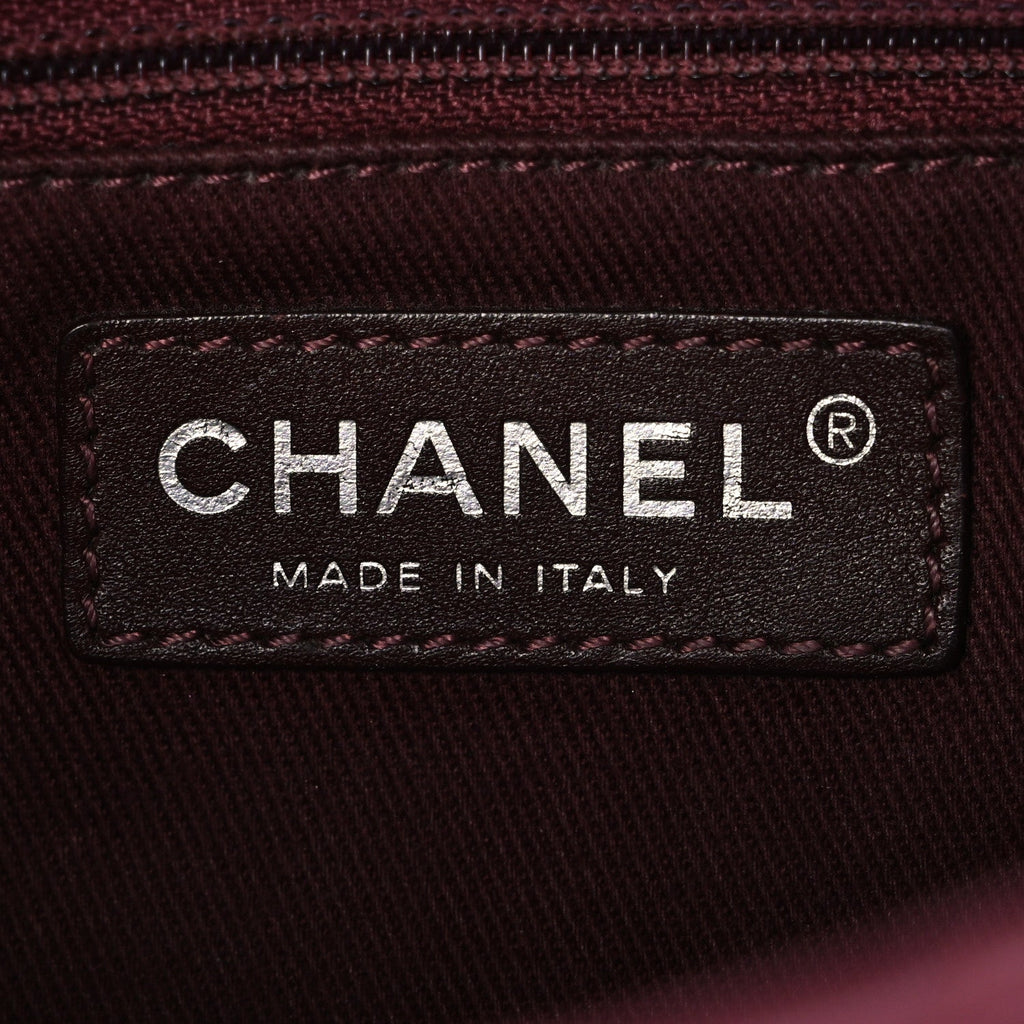 Lambskin Quilted Medium Tri-Color Flap Burgundy Dark Pink