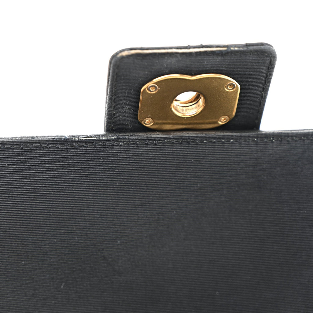 Lambskin Quilted Medium Elegant CC Flap Navy Black