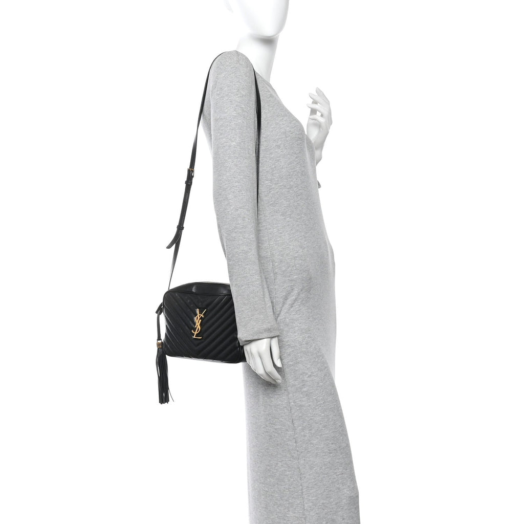 Calfskin Matelasse Monogram Lou Camera Bag Black