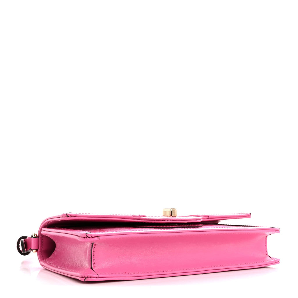 GG Monogram Scratch Lux Calfskin Mini Luce Shoulder Bag Rose Dark Blossom