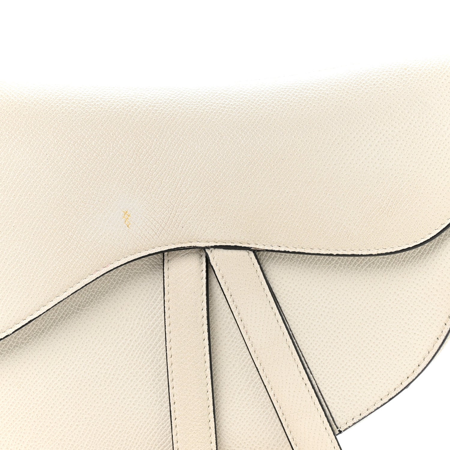 Grained Calfskin Saddle Bag White