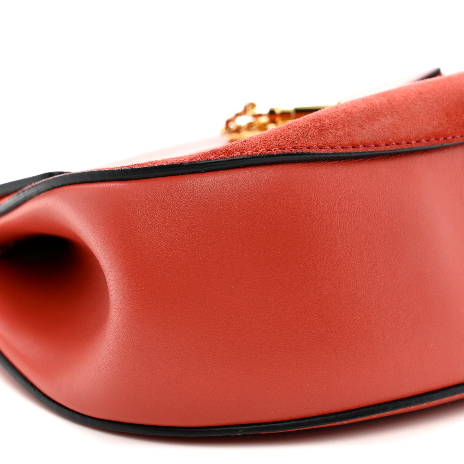 Suede Smooth Calfskin Drew Shoulder Bag Poppy