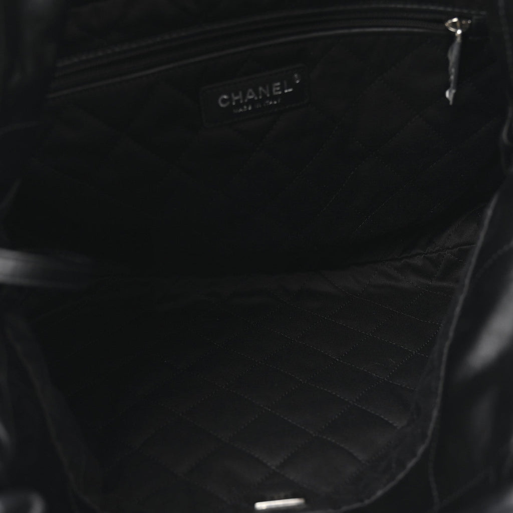 Shiny Calfskin Quilted Small Chanel 22 So Black