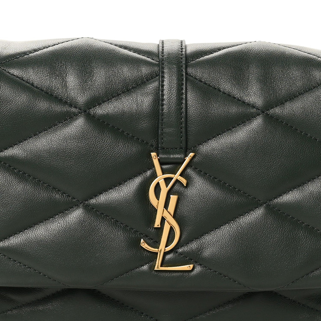 Lambskin Quilted Le 57 Diamond Shoulder Bag Vert Fonce