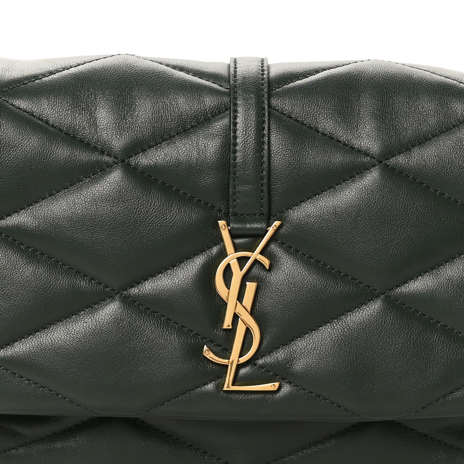 Lambskin Quilted Le 57 Diamond Shoulder Bag Vert Fonce