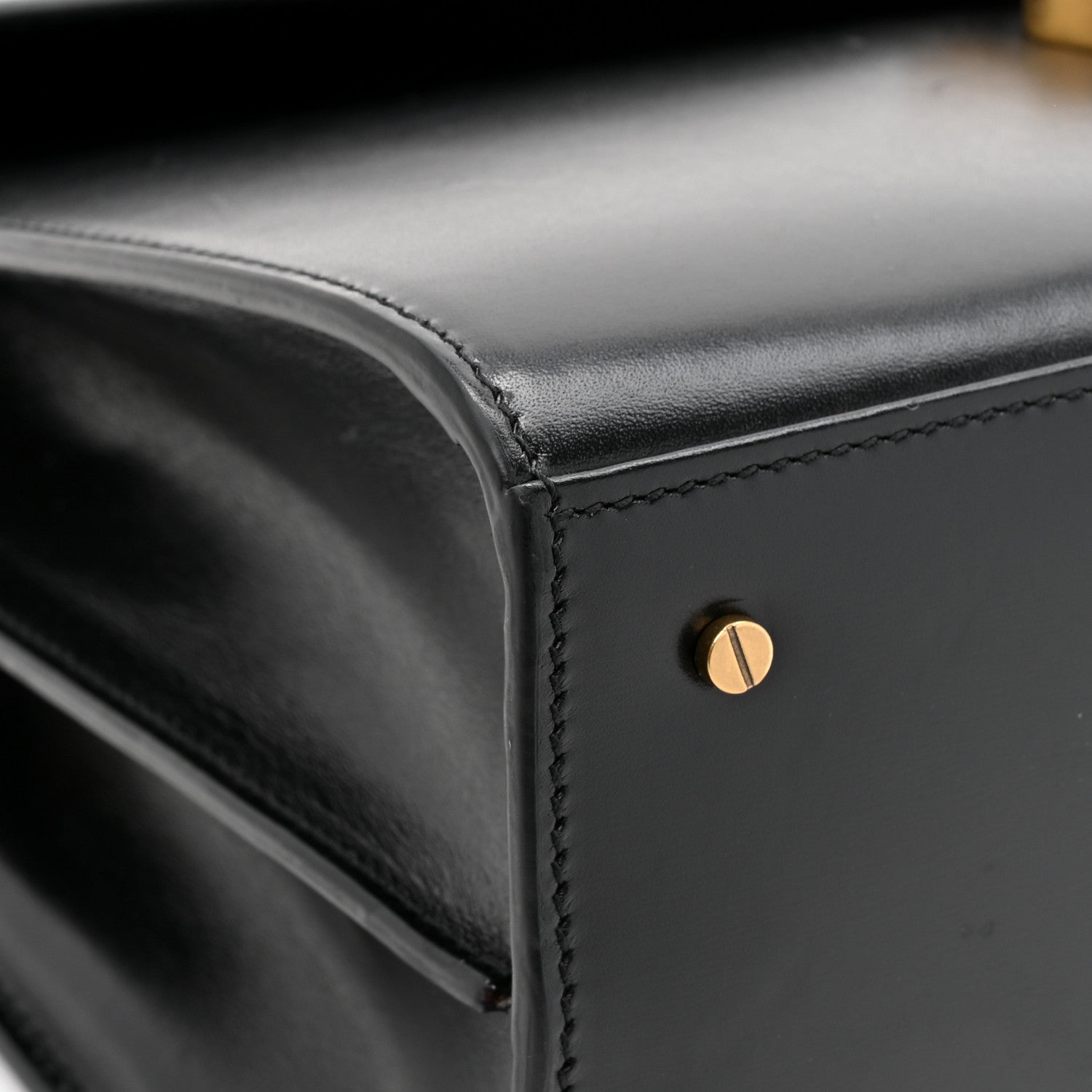 Smooth Calfskin Medium Classic Monogram Cassandra Top Handle Black