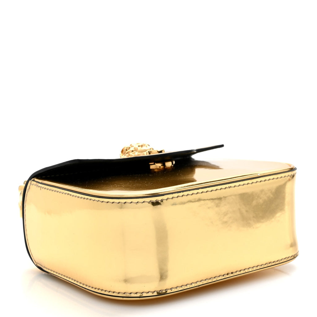 Metallic Calfskin Mini La Medusa Bag Gold