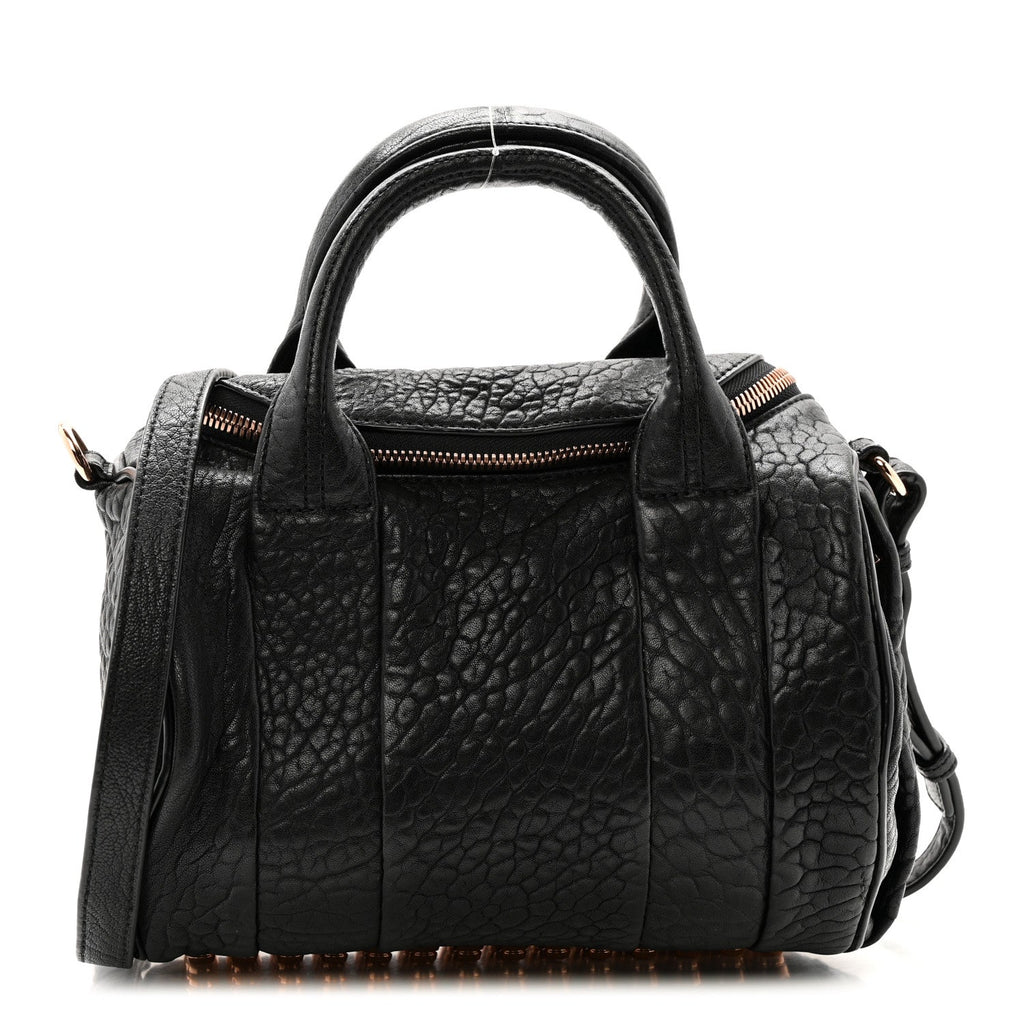 Pebbled Lambskin Rockie Black Rose Gold Hardware