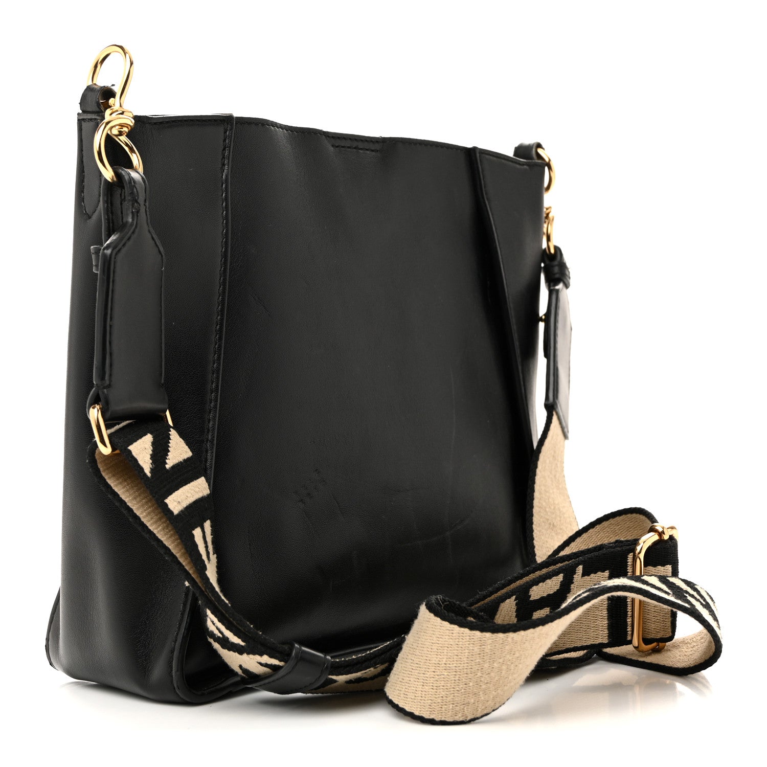 Eco Alter Nappa Perforated Logo Mini Crossbody Black