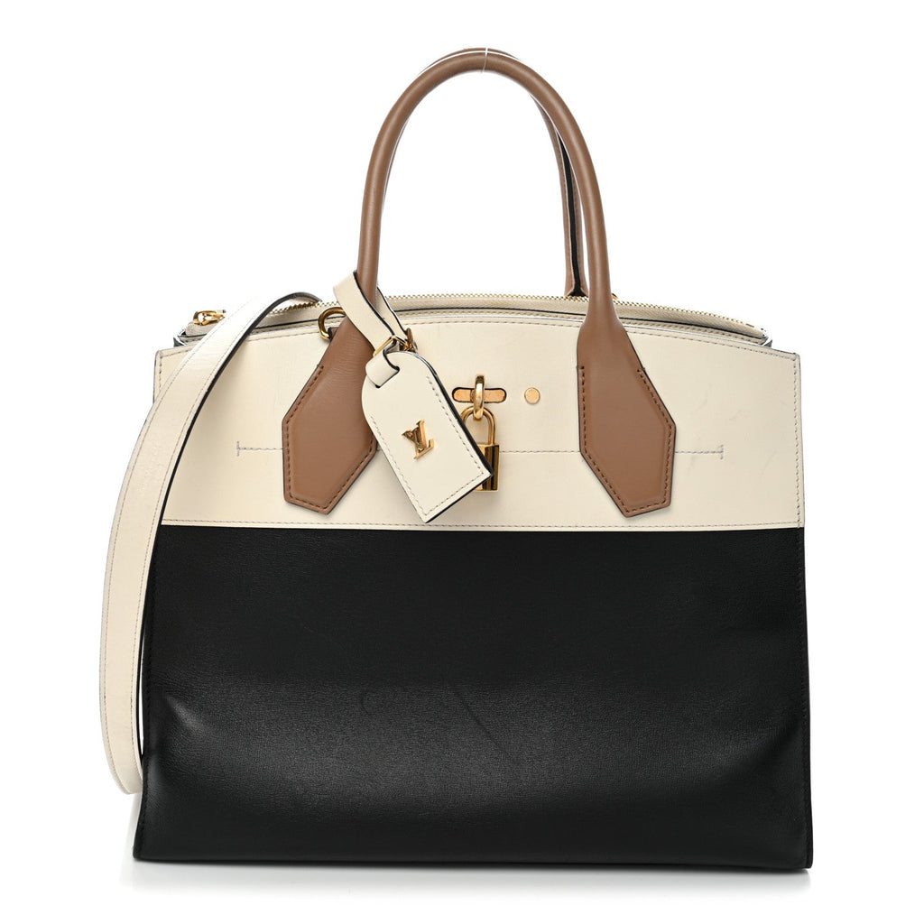 Taurillon City Steamer MM Creme Beige Black