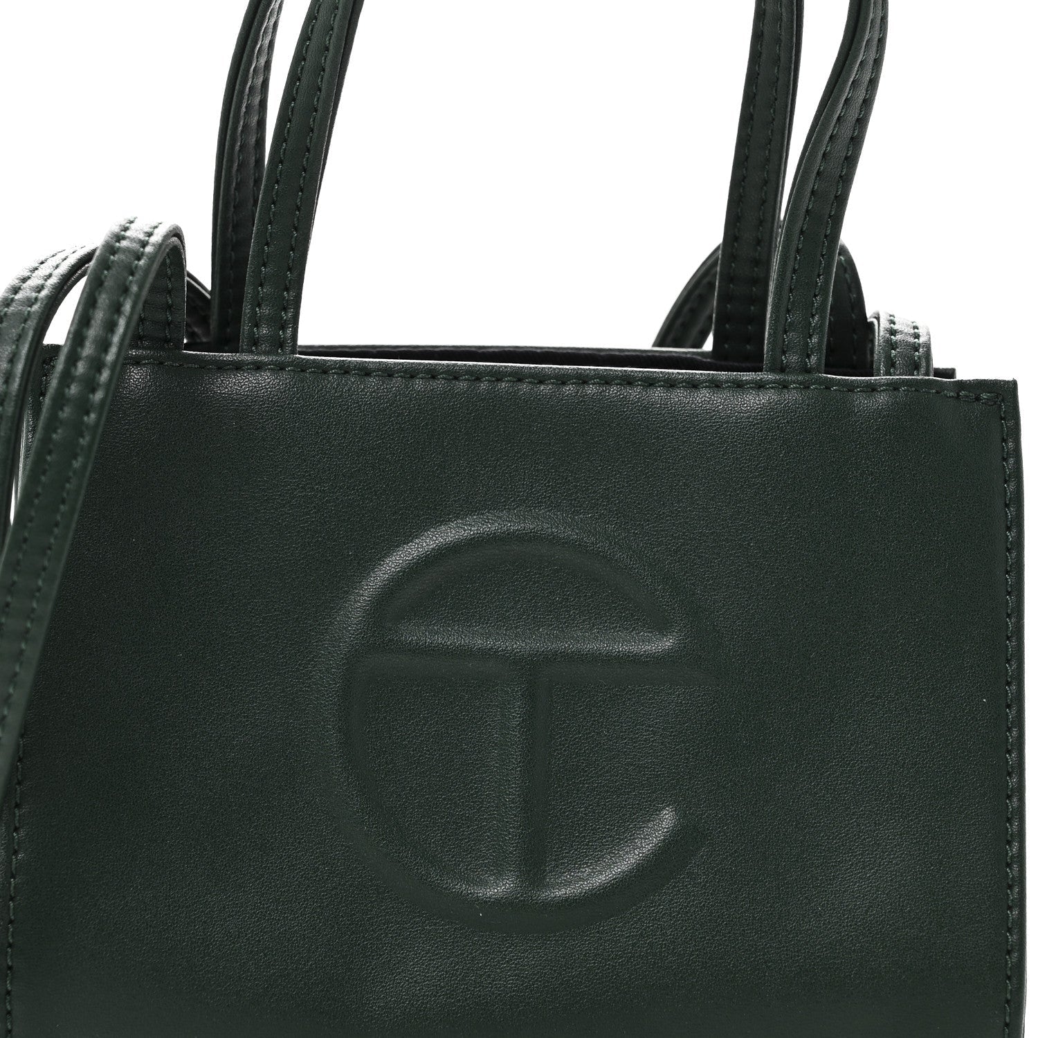 Vegan Leather Small Shopping Bag Dark Olive