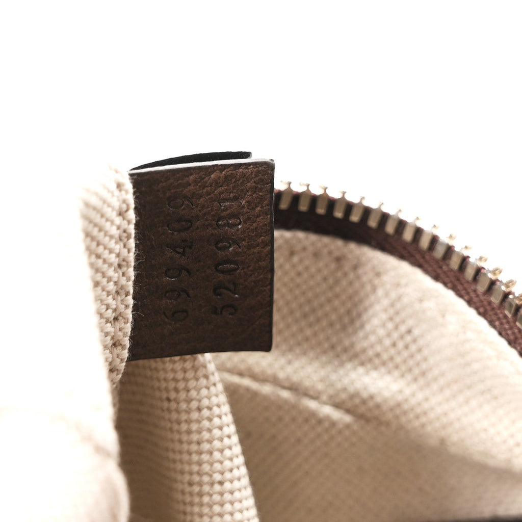 GG Supreme Monogram Textured Calfskin Web Small Attache Shoulder Bag Beige Ebony New Acero