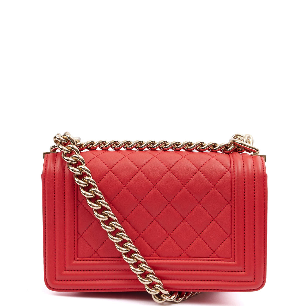 Chanel Cross Body Boy - Small in Red, Leather