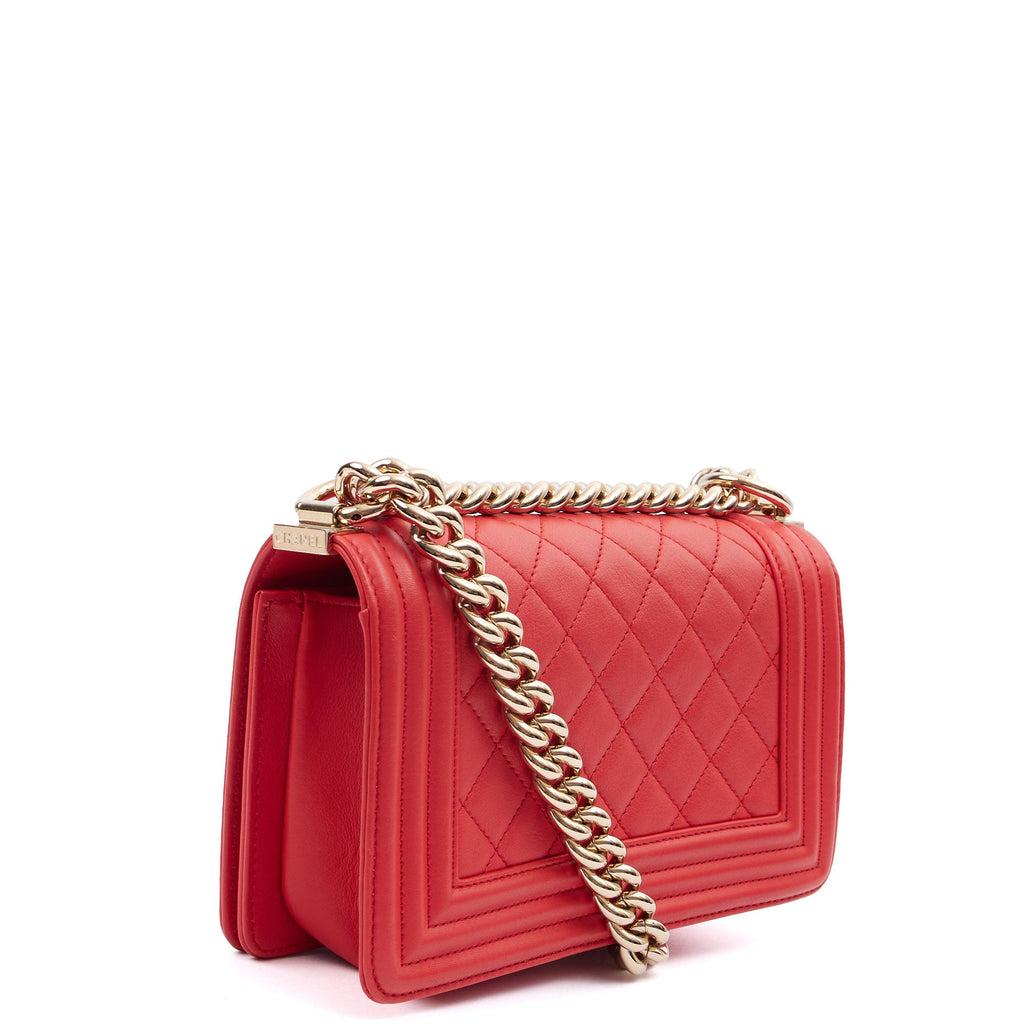 Chanel Cross Body Boy - Small in Red, Leather