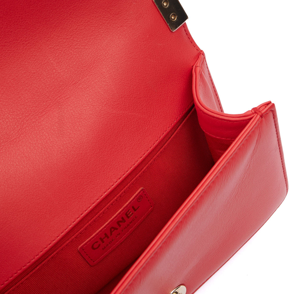 Chanel Cross Body Boy - Small in Red, Leather