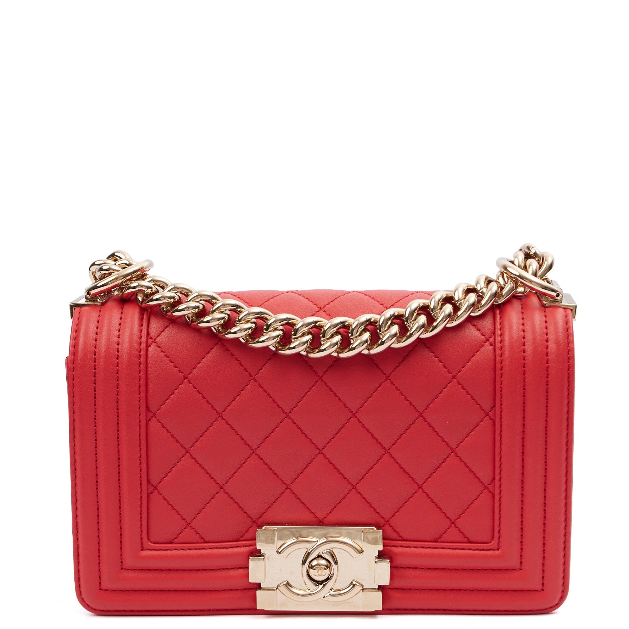 Chanel Cross Body Boy - Small in Red, Leather