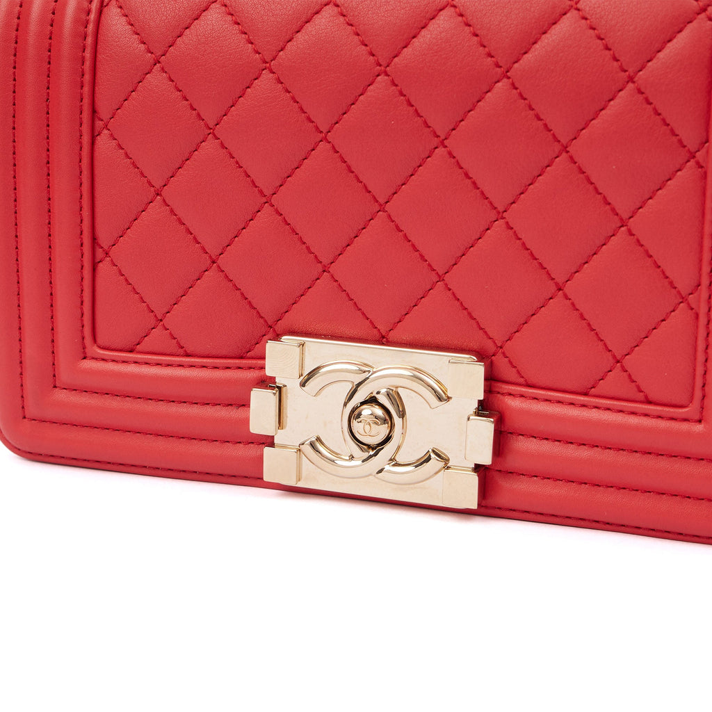 Chanel Cross Body Boy - Small in Red, Leather