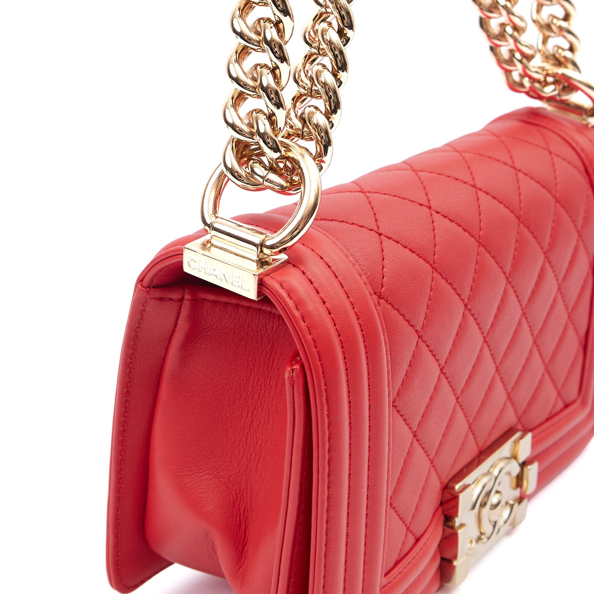Chanel Cross Body Boy - Small in Red, Leather