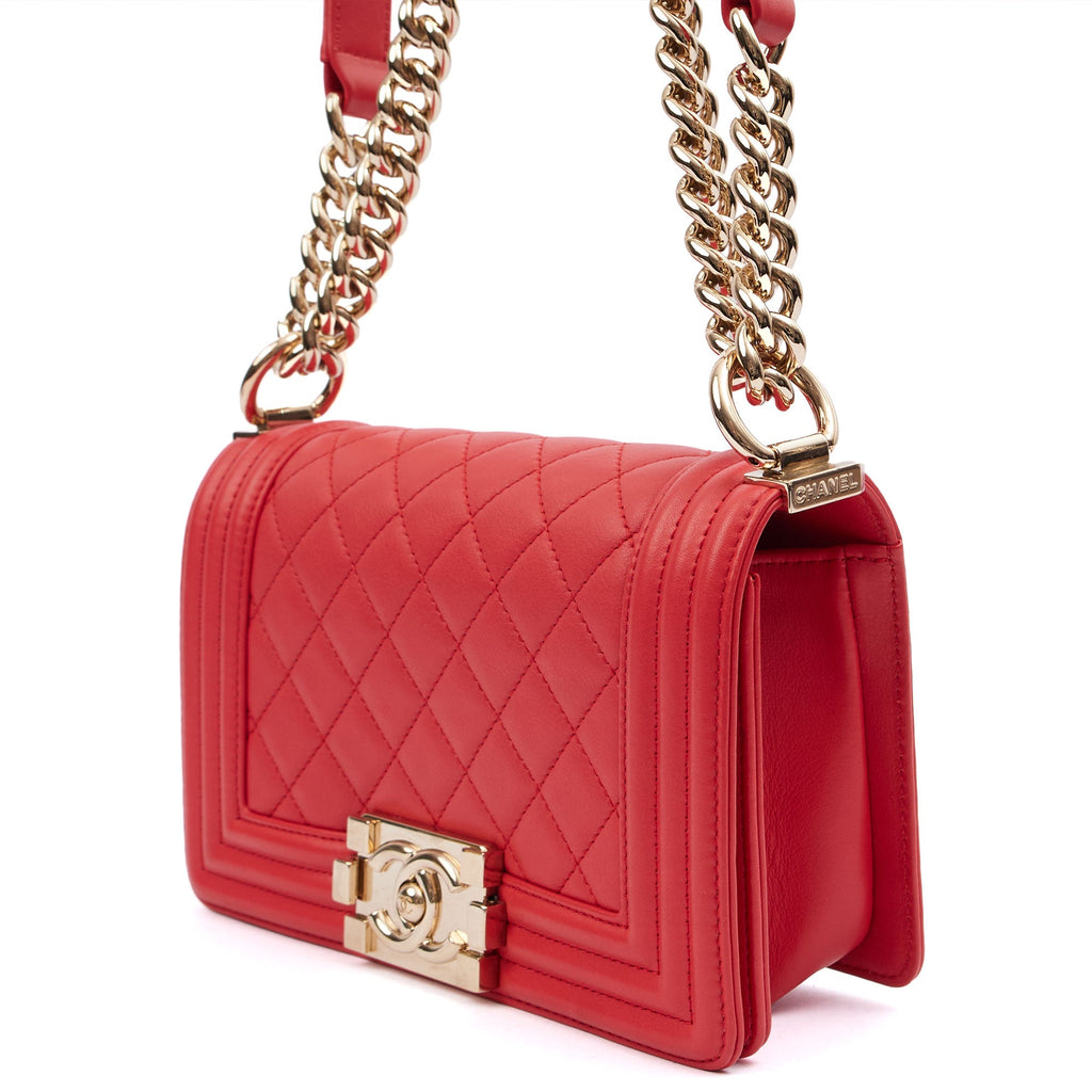 Chanel Cross Body Boy - Small in Red, Leather