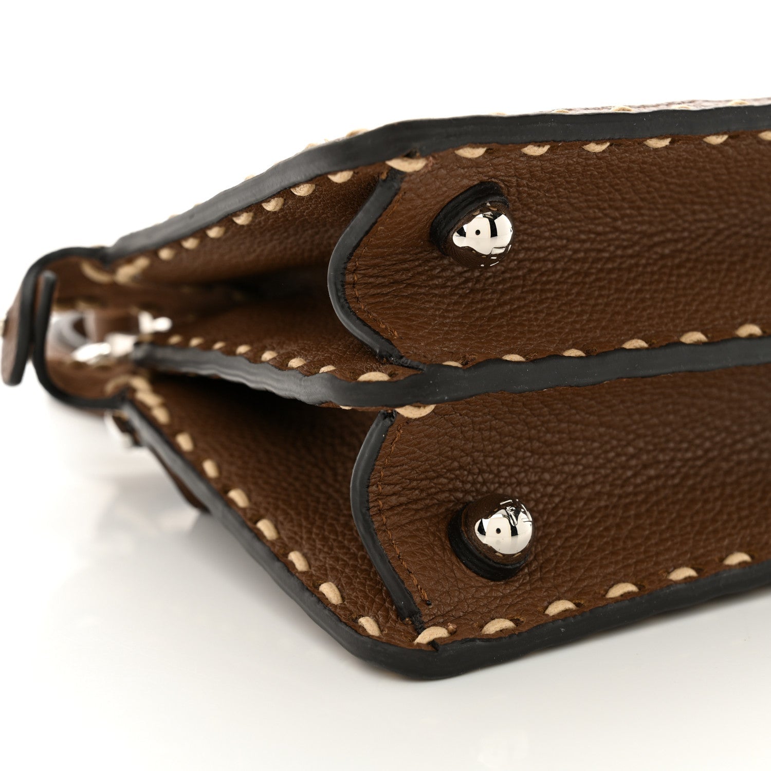 Cuoio Romano Raffia Woven Petite Peekaboo I SEE U Satchel Natural Gianduia