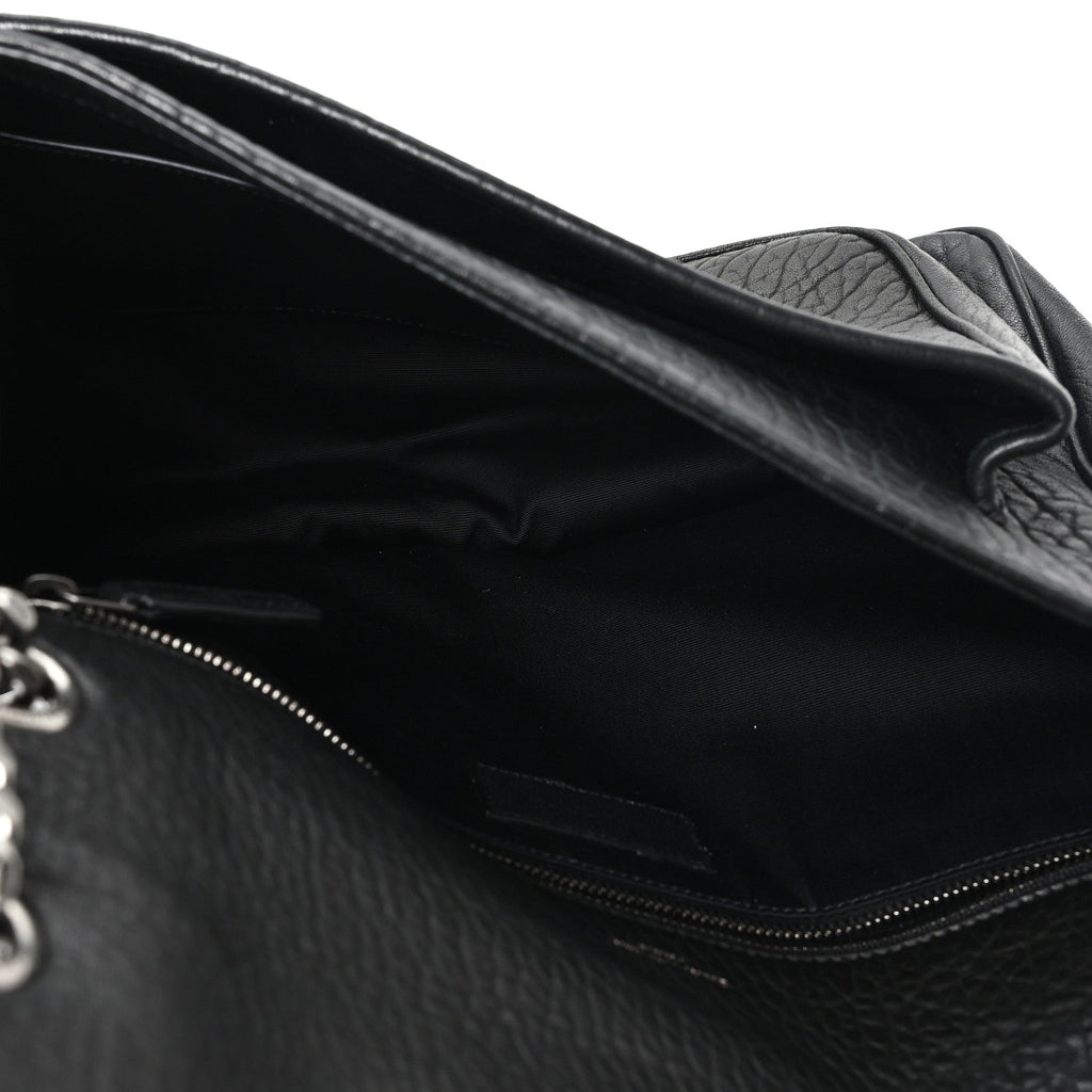 Grained Lambskin Monogram Large Niki Chain Satchel Black