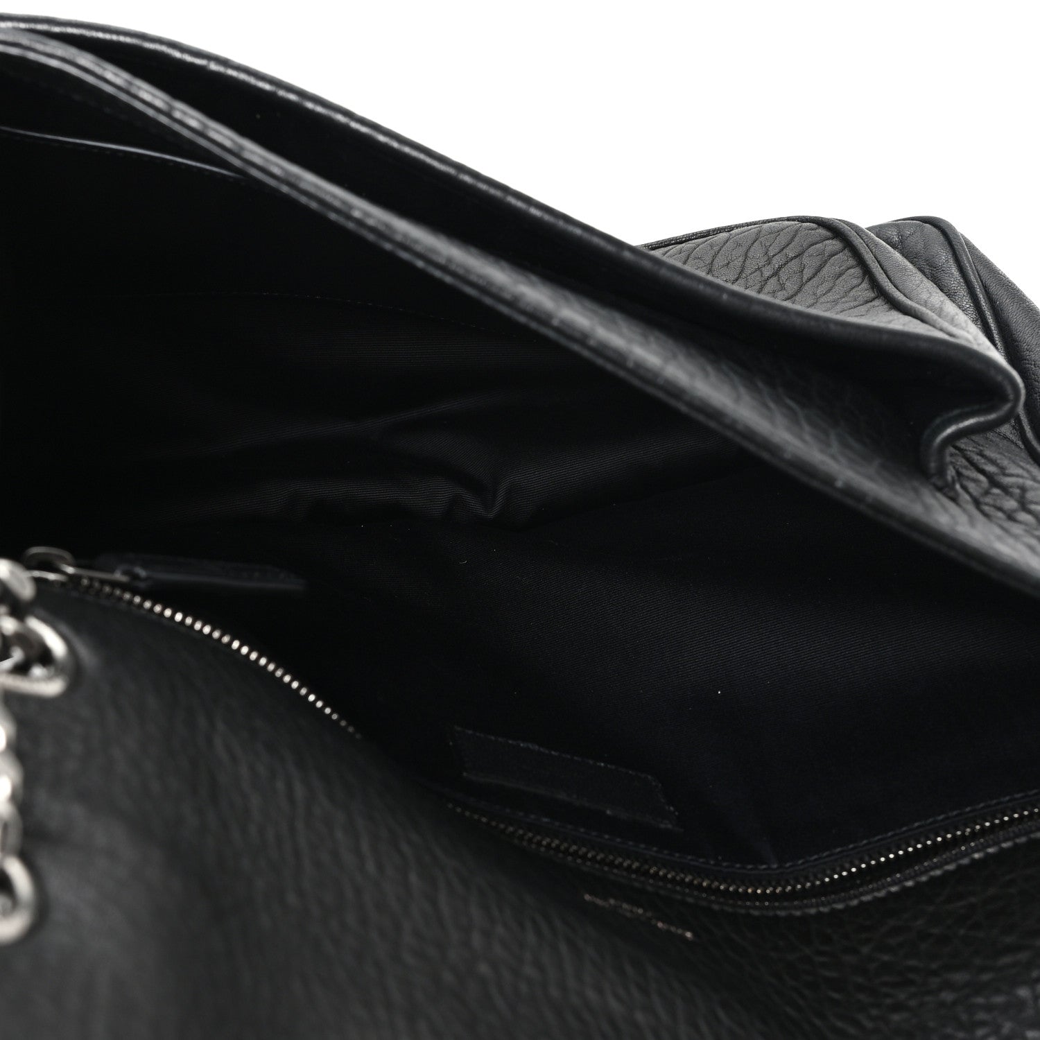 Grained Lambskin Monogram Large Niki Chain Satchel Black