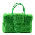Shearling Small Intrecciato Arco Tote Parakeet