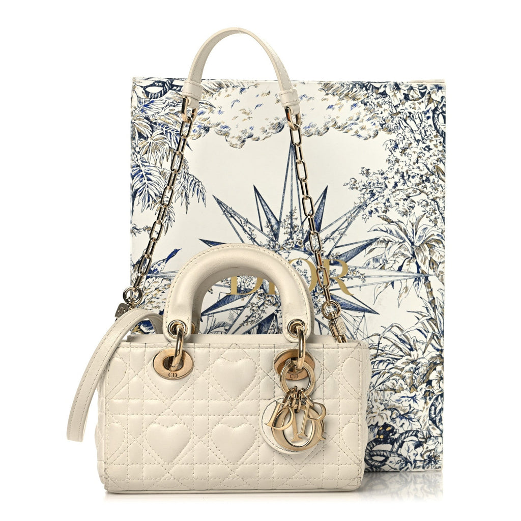 Lambskin Cannage Dioramour Micro Lady D-Joy Latte