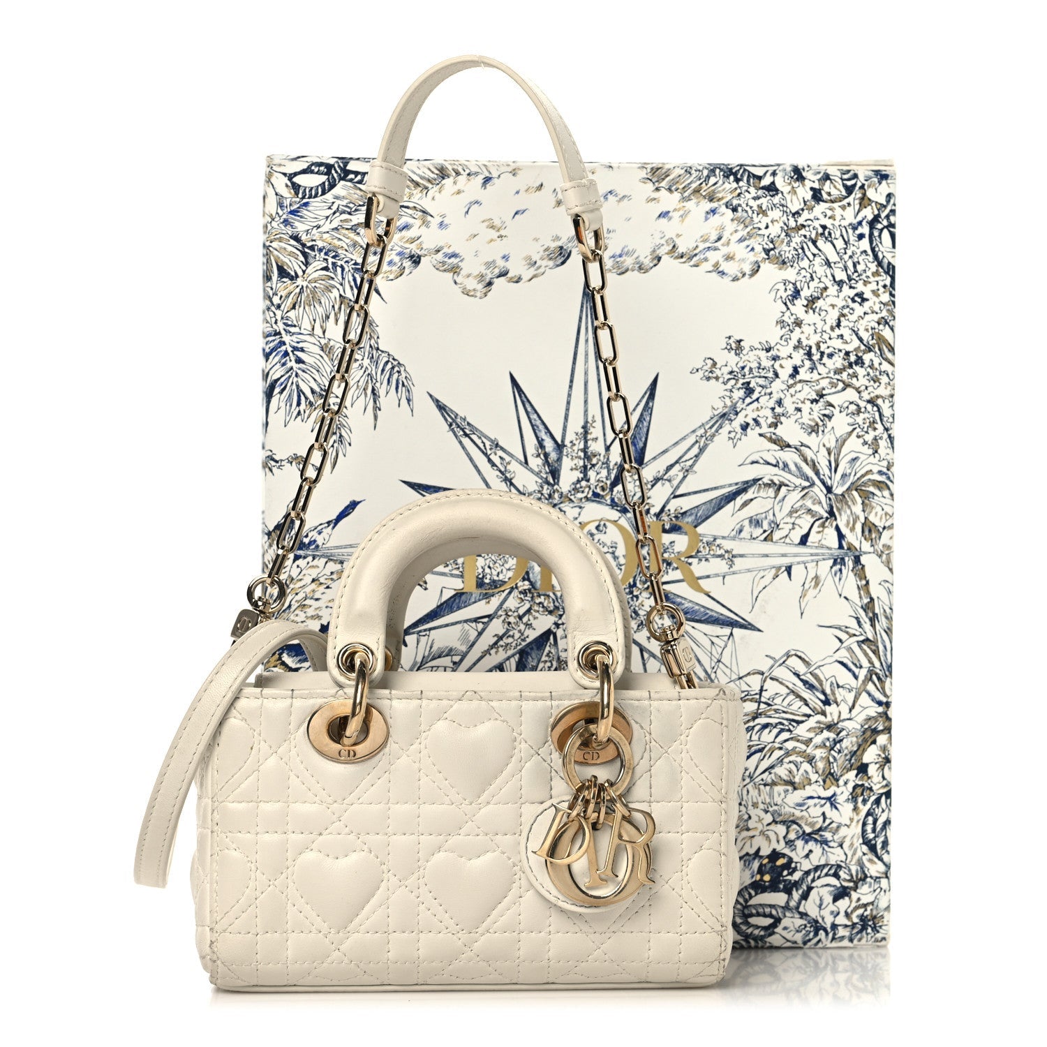 Lambskin Cannage Dioramour Micro Lady D-Joy Latte