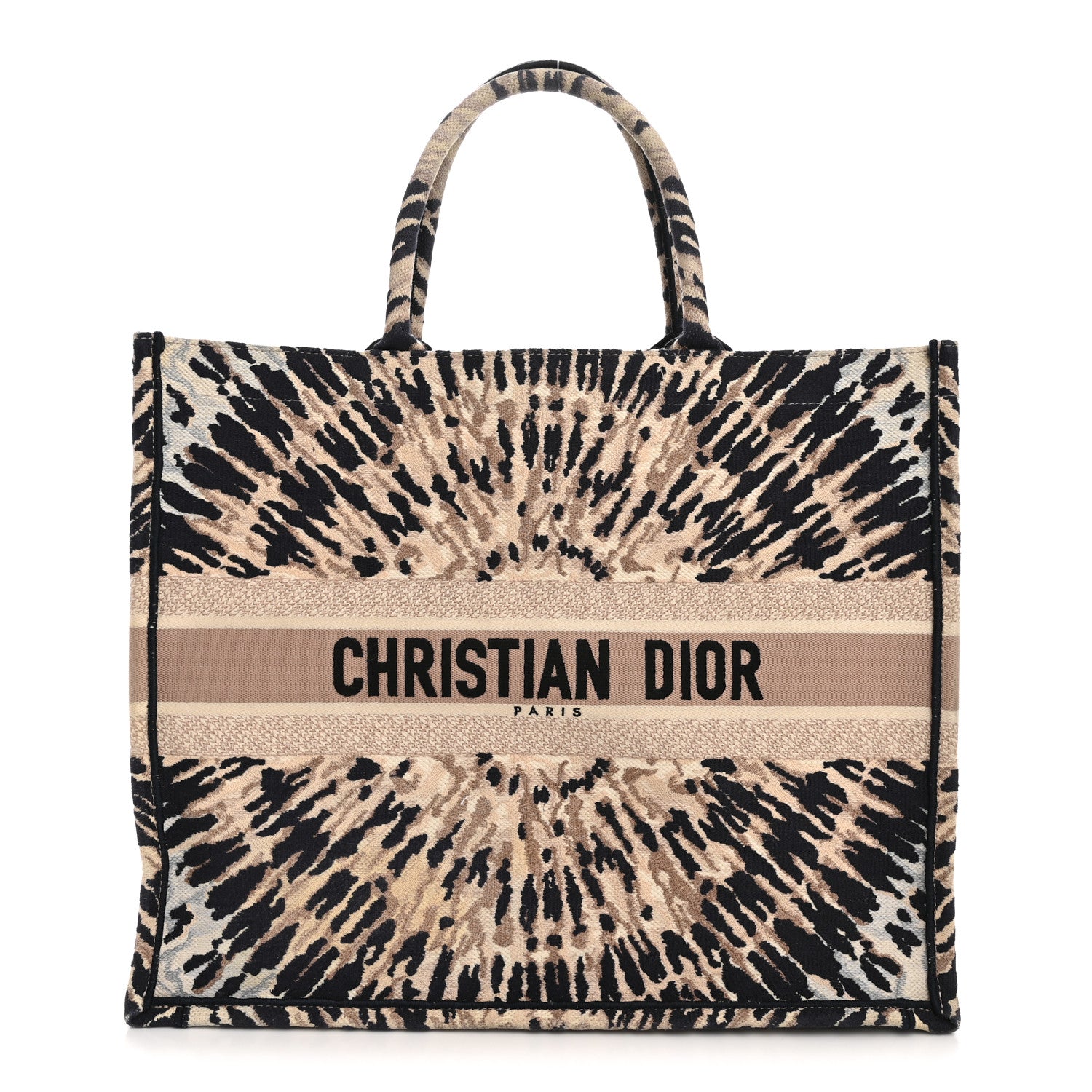 Canvas Embroidered Tie Dye Large Book Tote Multicolor