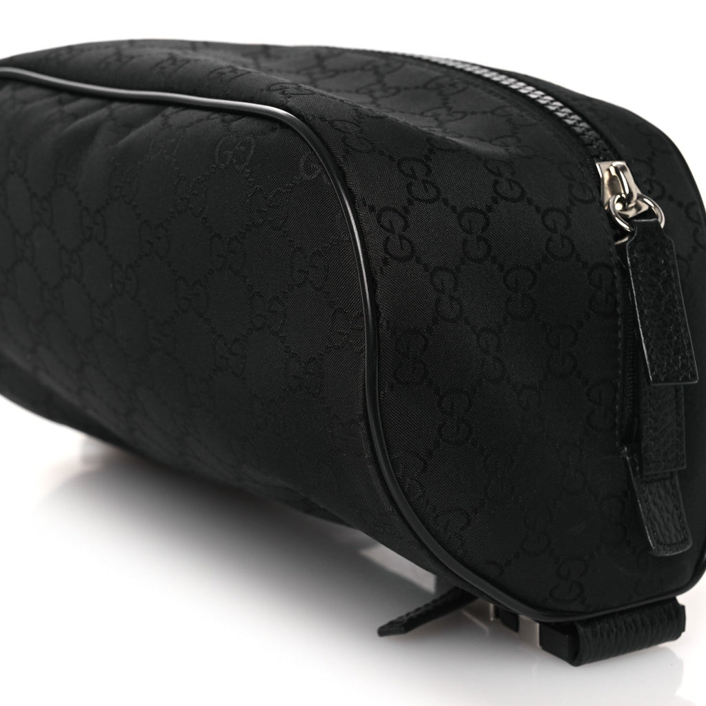 Nylon Monogram Fanny Pack Belt Bag Black