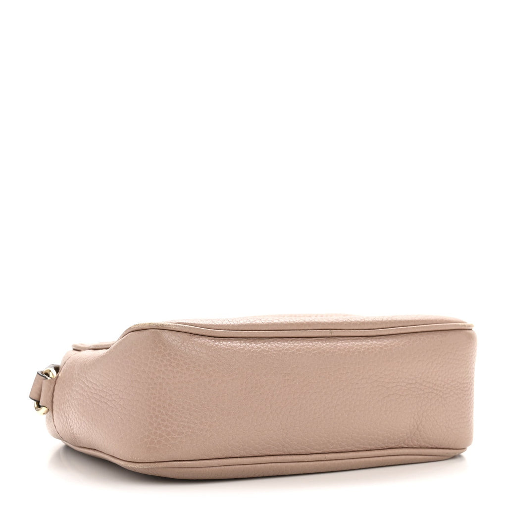 Pebbled Calfskin Small Soho Disco Bag Rose Beige