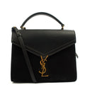 Saint Laurent Top Handle Cassandra Top Handle - Medium in Black, Leather
