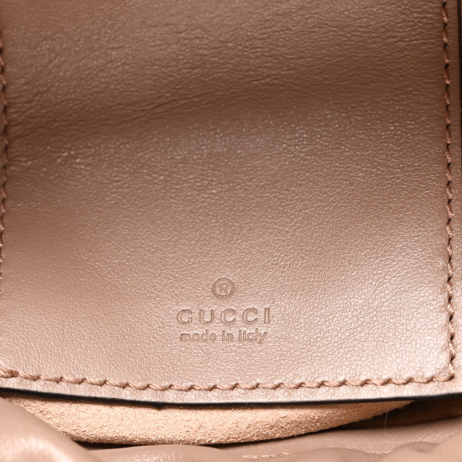 Calfskin Matelasse Mini GG Marmont 2.0 Bucket Bag Porcelain Rose