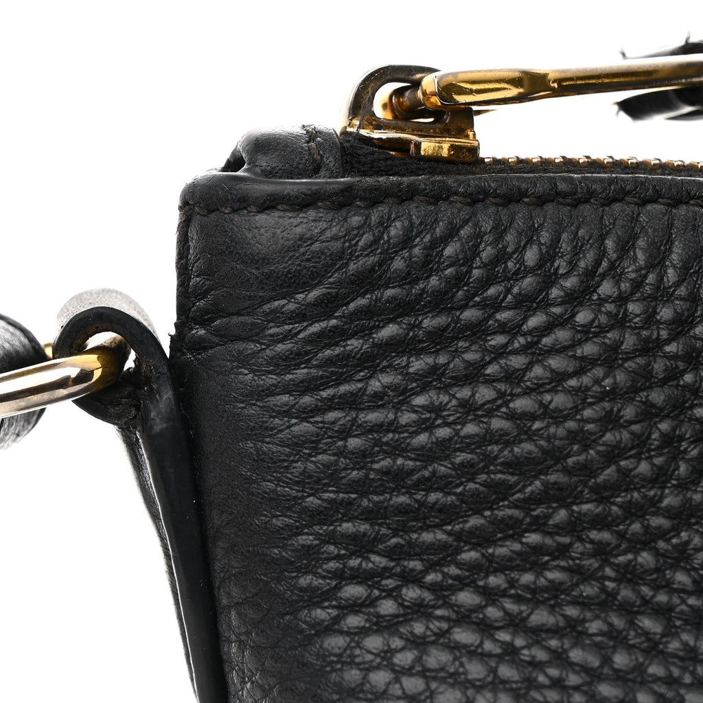 Vitello Daino Small Tote Black