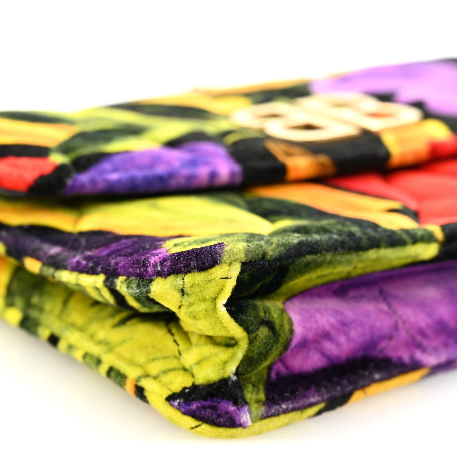 Velvet Floral Quilted BB Wallet On Chain Multicolor