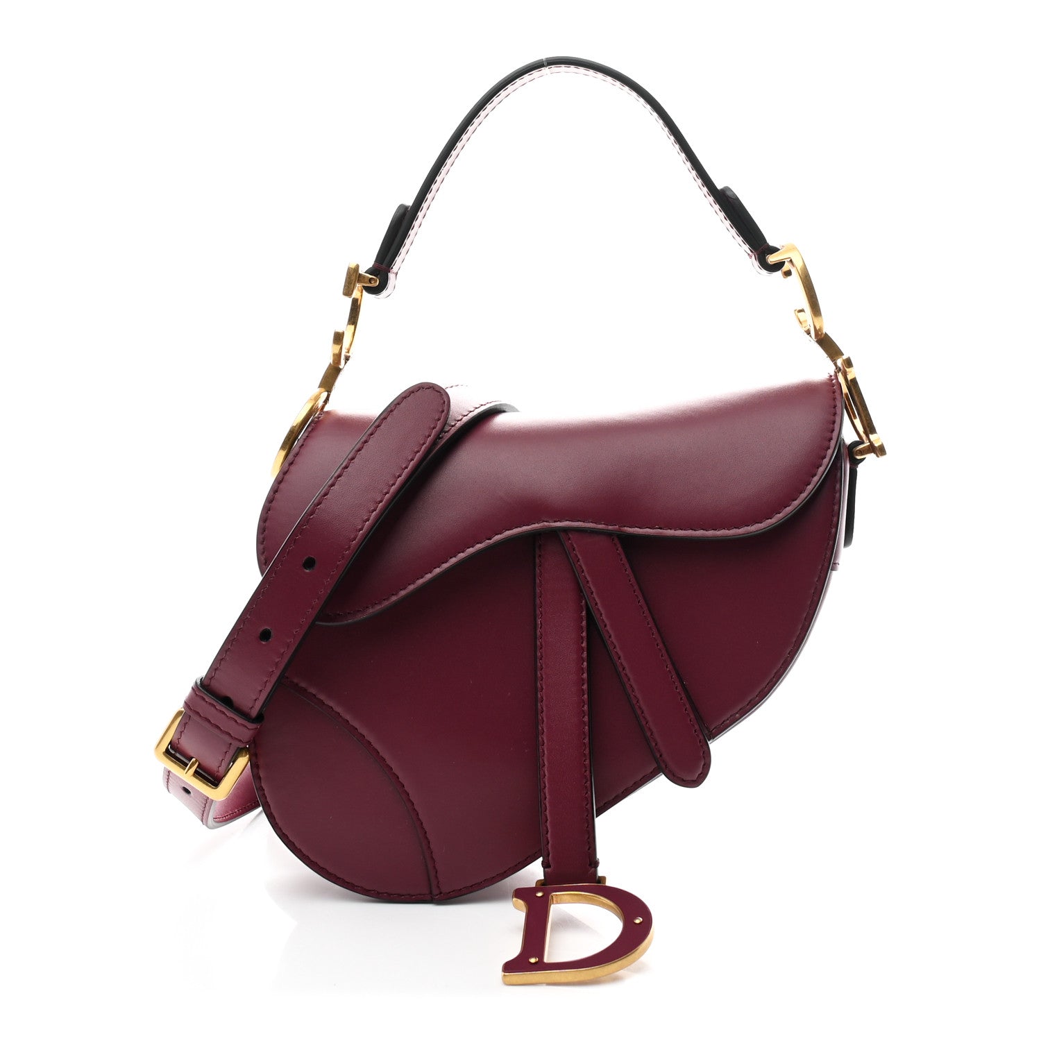 Supple Calfskin Mini Saddle Bag With Strap Purple
