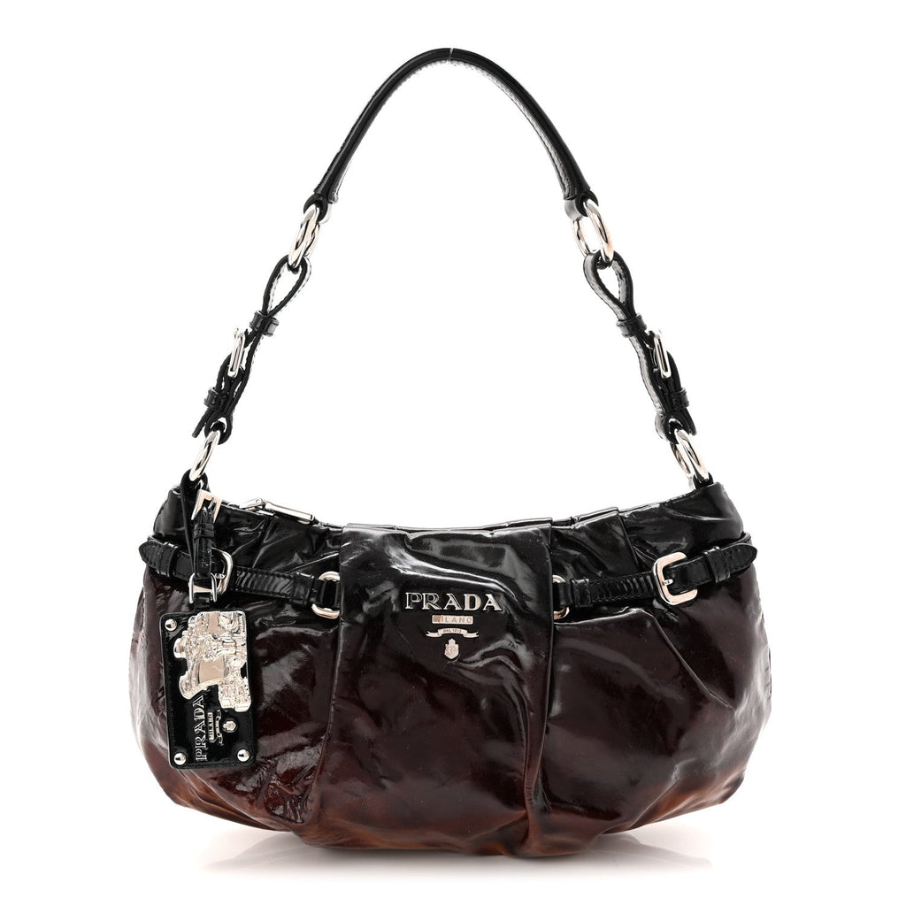 Vernice Sfumata Shoulder Bag Black Nudo