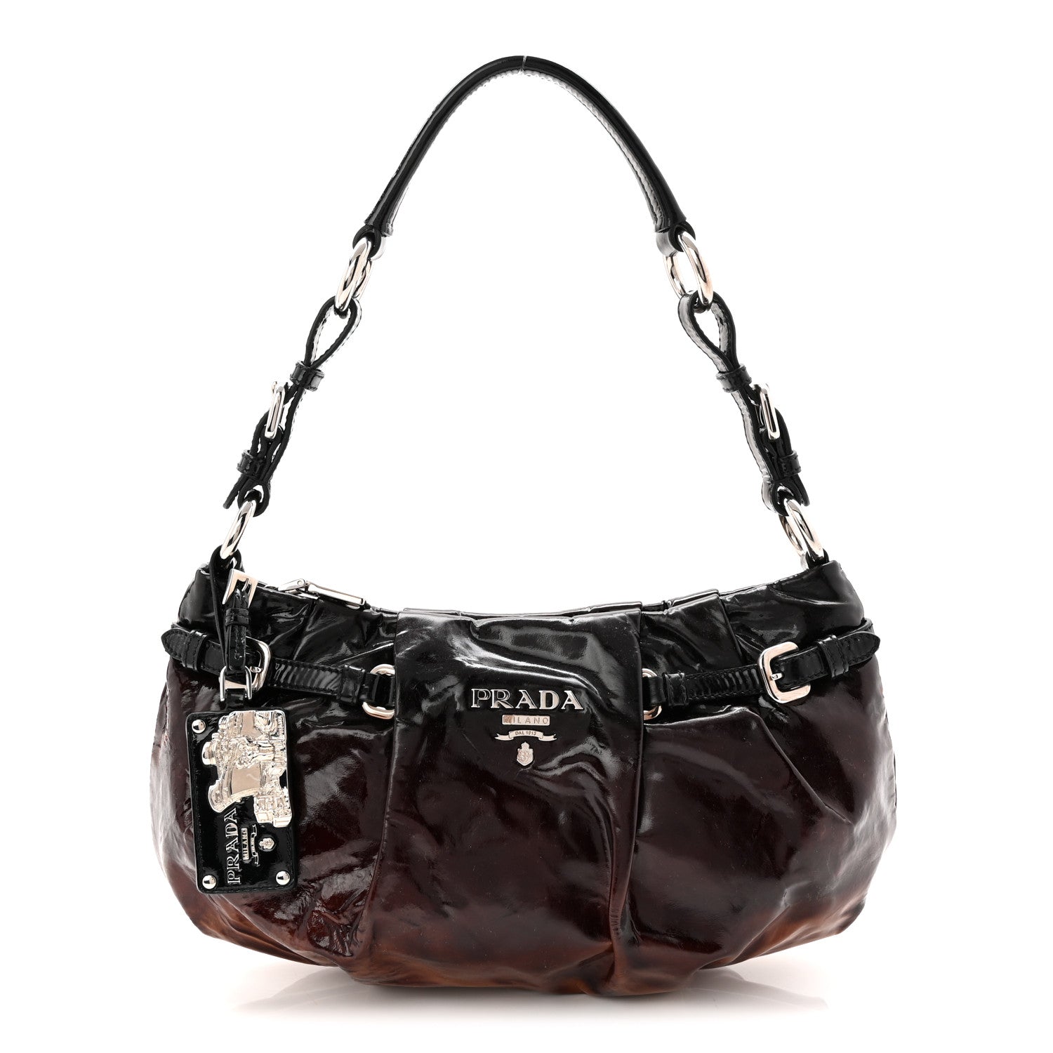 Vernice Sfumata Shoulder Bag Black Nudo