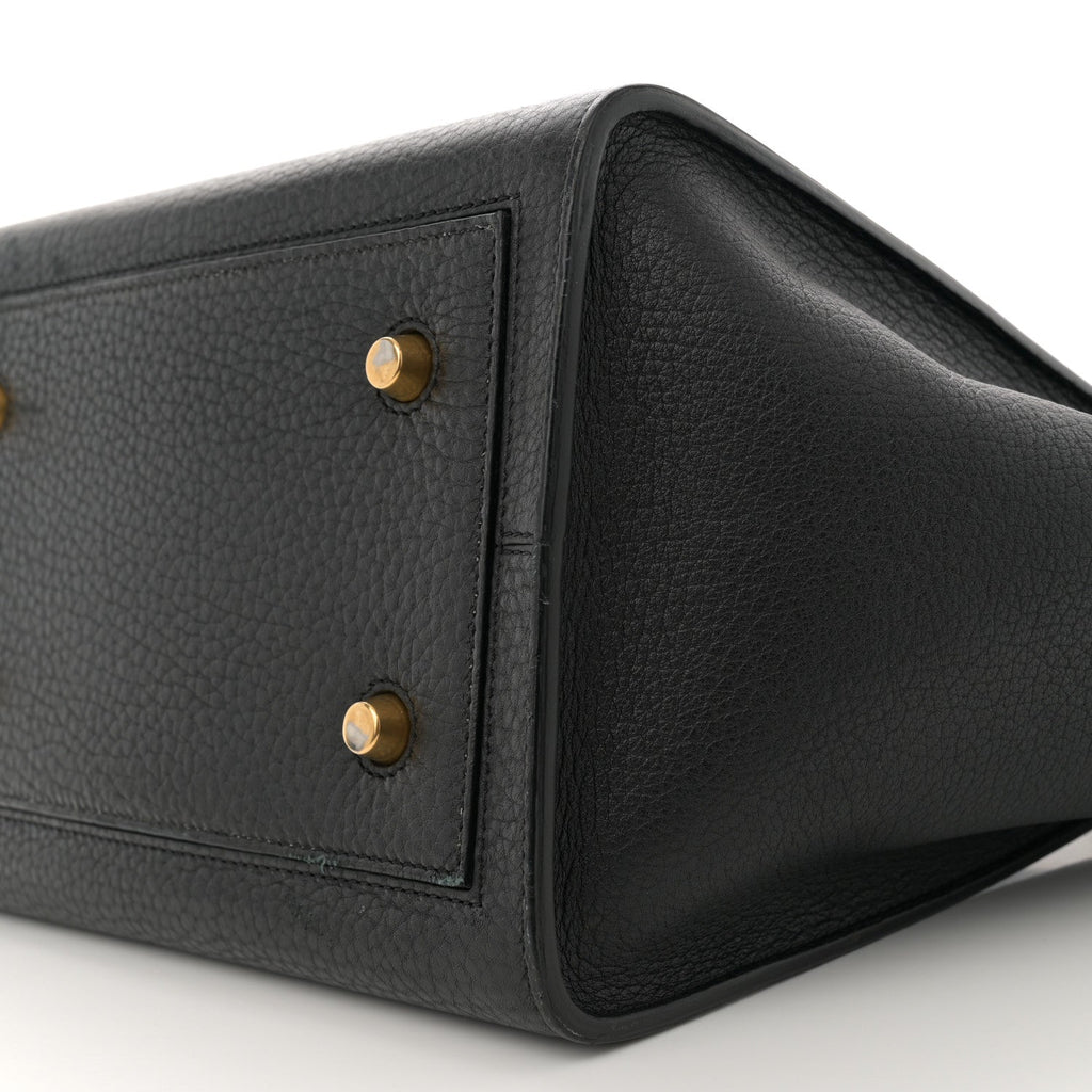 Crisped Calfskin Mini Tie Knot Tote Black