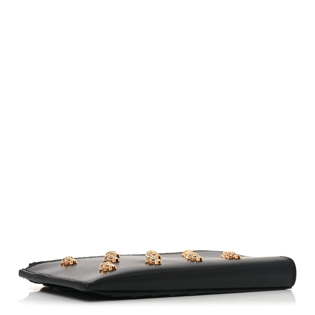 Nappa La Medusa Studded Zip Pouch  Holder Black