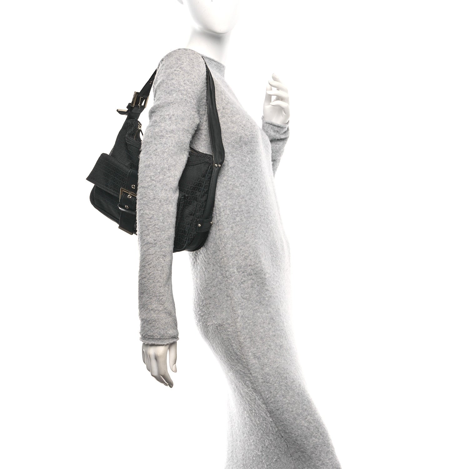 Zucchino Vitello Shoulder Bag Black
