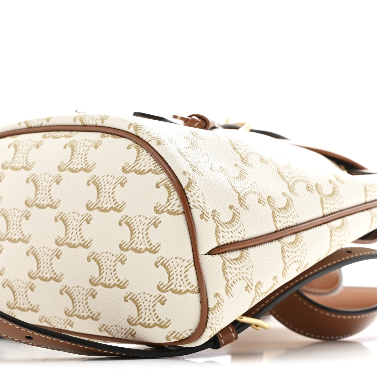 Triomphe Canvas Calfskin Mini Folco Backpack White