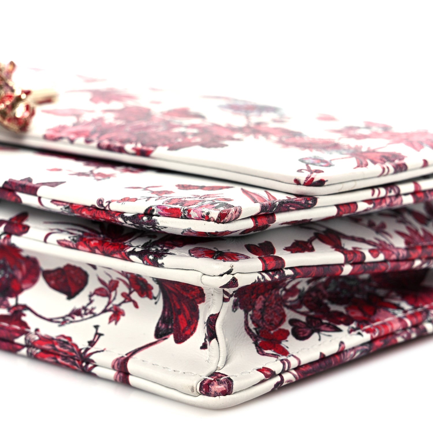 Calfskin Le Coeur Des Papillons Mini My Dior Bag White Multicolor