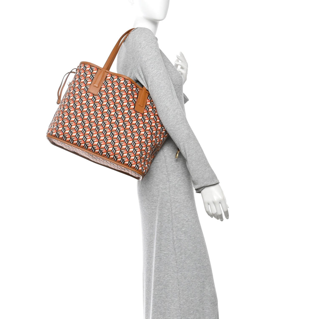 Visetos Medium Reversible Shopper Tote Cognac
