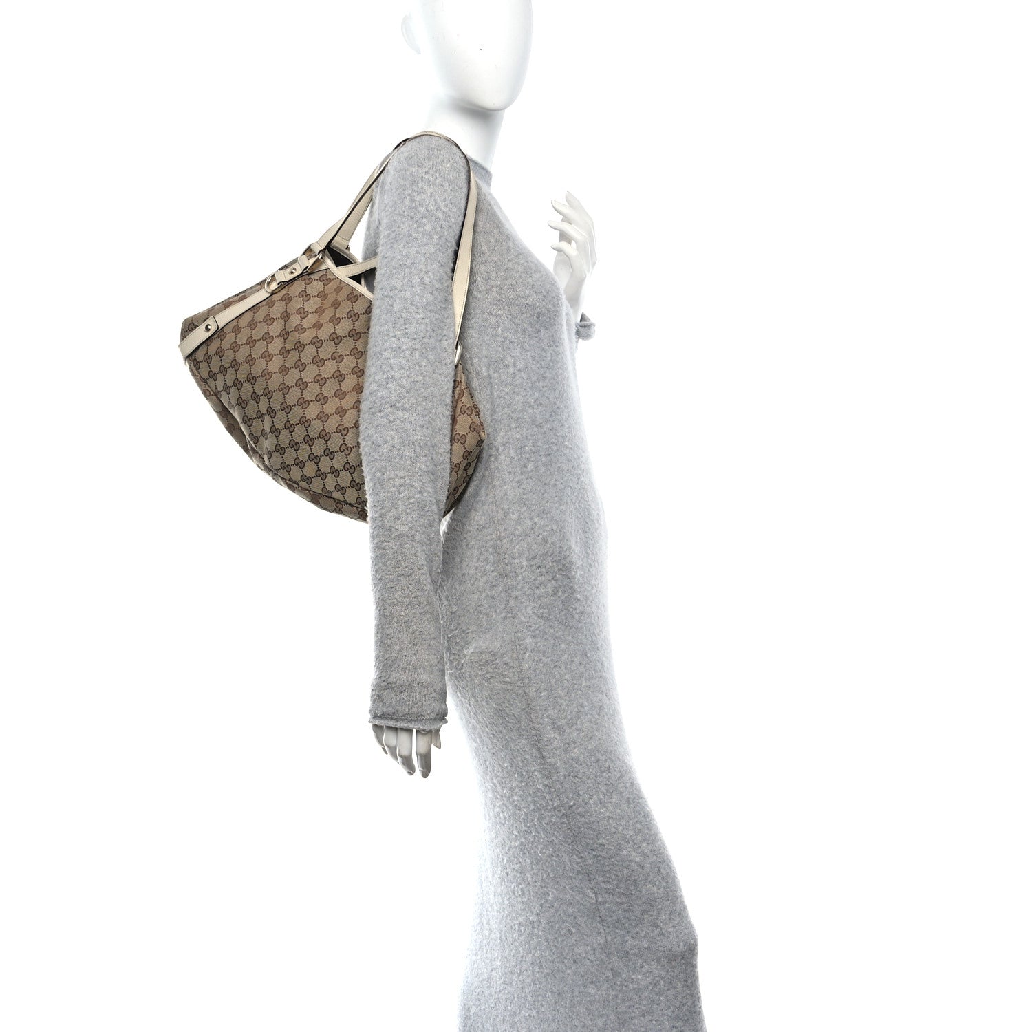 Monogram Medium Abbey Shoulder Bag Off White