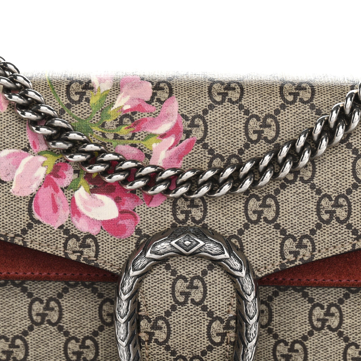 GG Supreme Monogram Blooms Small Dionysus Shoulder Bag Beige Multicolor Dry Rose
