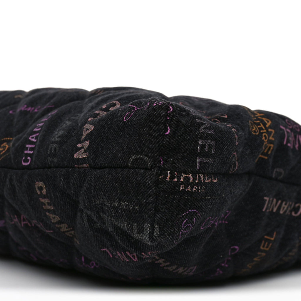 Denim Quilted Denim Mood Maxi Shopping Bag Black Multicolor